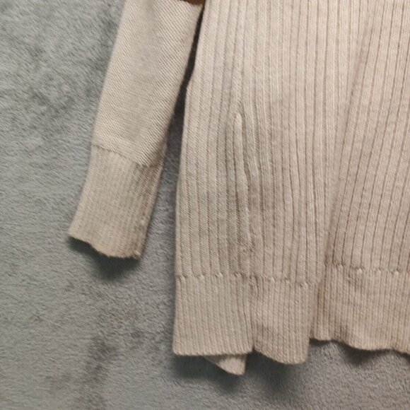 RDI Cardigan Sweater SMALL(4-6)Women Pullover Fall Solid Ivory Knit Cotton Blend - Picture 13 of 15